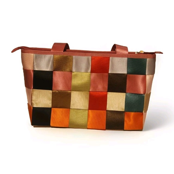 Comely Seatbelt Purse Women's Double Handles Pink Multi Colored - Picture 3 of 7